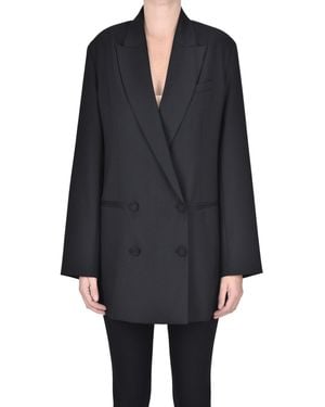 True Royal Oversized Wool-blend Blazer - Black