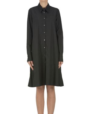 Caliban Cotton Shirt Dress - Black