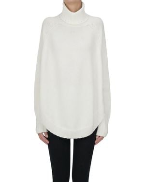 Wild Cashmere Pullover dolcevita con orlo arrotondato - Bianco