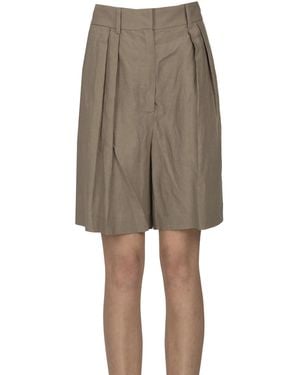 Rohe Viscose And Linen Shorts - Natural