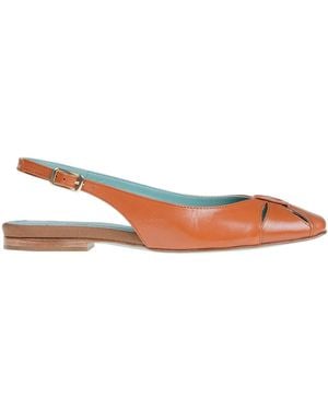 Paola D'arcano Leather Slingback Ballerinas - White