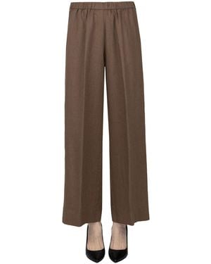Whyci Cropped Linen Pants - Brown