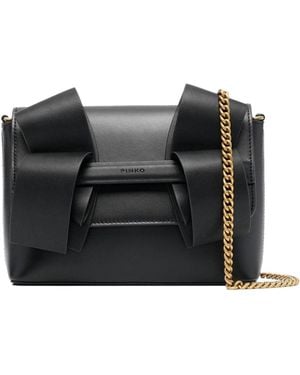 Pinko Aika Mini Leather Clutch - Black