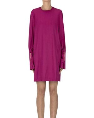 Semicouture Wool Blend Dress - Purple