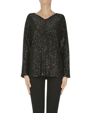 Shirt C-zero Sequined Tulle T-shirt - Black