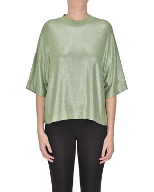 Bellerose T-shirt in tessuto lamè - Verde