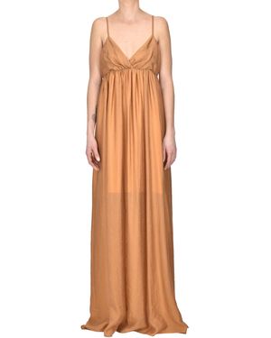Momoní Abito sottoveste in satin jacquard - Marrone