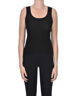 Nenette Ribbed Knit Tank Top - Black