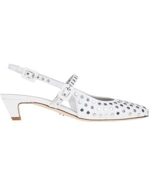 Halmanera May Jane Slingback Pumps - White