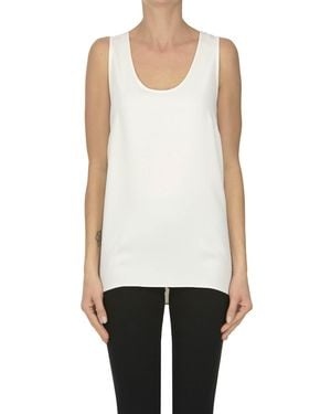 P.A.R.O.S.H. Crepè Tank Top - White