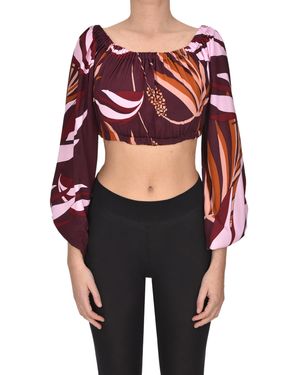 Haveone Cropped Blouse - Multicolor