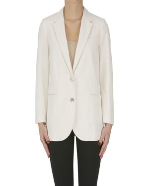 Kiltie Cotton And Linen Blazer - White
