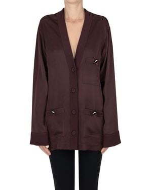 forte_forte Satin Shirt - Brown