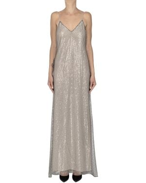 Semicouture Embellished Slip Dress - Metallic
