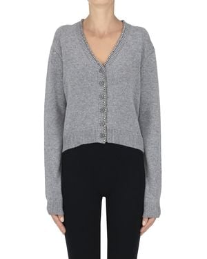 Semicouture Jewels Trims Cardigan - Gray