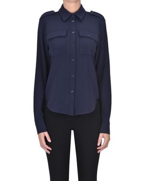 MICHAEL Michael Kors Structured Crepè Shirt - Blue