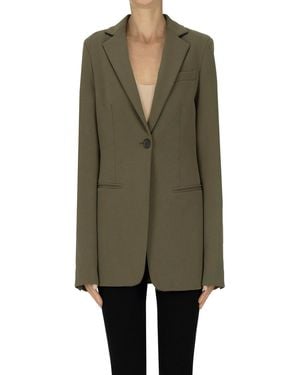Semicouture Viscose Jersey Blazer - Green