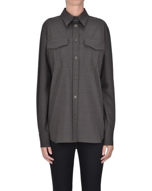 P.A.R.O.S.H. Camicia in fresco lana - Grigio
