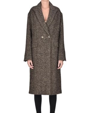 Kiltie Cappotto doppiopetto Darrin spigato - Marrone