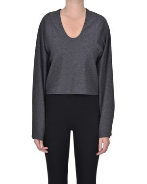 Tibi Flared Cloth Top - Black