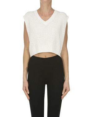C.t. Plage Gilet cropped in maglia - Bianco