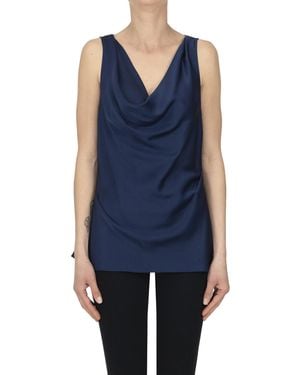 Simkahi Draped Satin Top - Blue