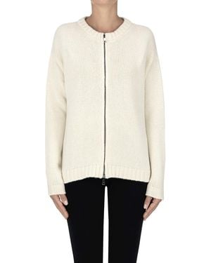 Aragona Zippered Cardigan - White