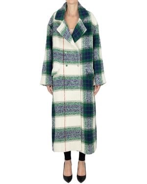 Péro Cappotto doppiopetto stampa check - Verde