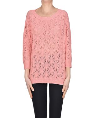Hemisphere Pullover in maglia traforata - Rosa
