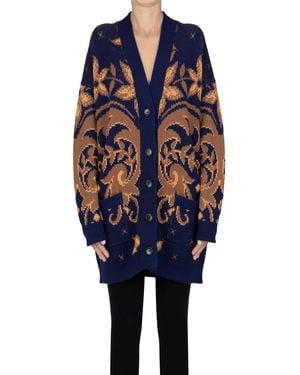 Etro Jacquard Maxi Cardigan - Blue
