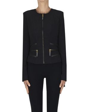 Elisabetta Franchi Eco-leather Details Blazer - Black