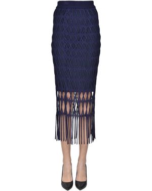 Babaco Gonna in maglia traforata - Blu