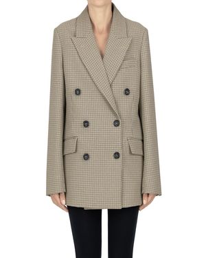N°21 Blazer doppiopetto stampa micro check - Neutro