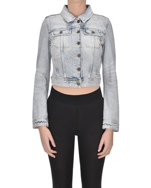 DIESEL Giacca in denim con strass - Grigio