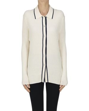Be You Polo Style Cardigan - White