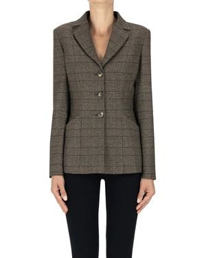 No Name Prince Of Wales Print Blazer - Gray