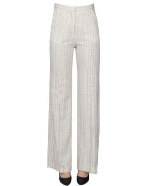 GOODMATCH Pantaloni gessati in cotone - Bianco