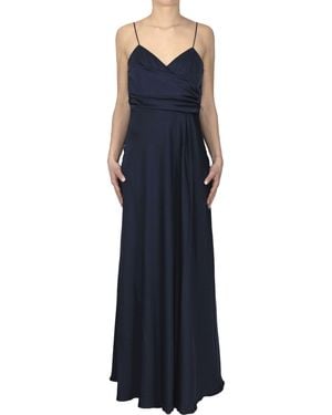 Nenette Satin Long Dress - Blue