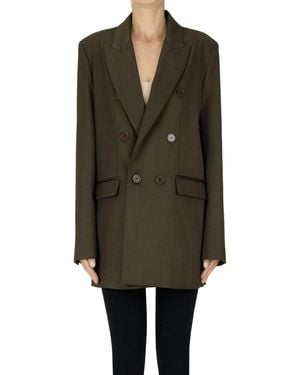 Semicouture Double-breasted Blazer - Green