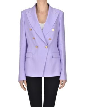Tagliatore Blazer doppiopetto Alicya in lino - Viola