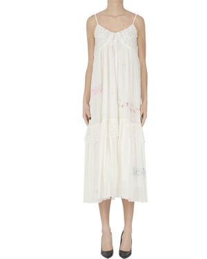 Eka Embroidered Slip Dress - White