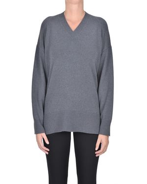 Lorena Antoniazzi Pullover con scollatura a V - Grigio