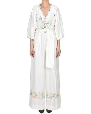 Bellerose Tuta con ricami - Bianco