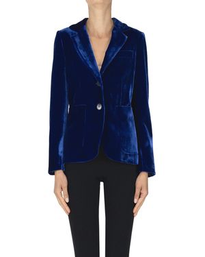 Kiltie Blazer Lin in velluto - Blu