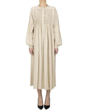 Laurence Bras Linen Blend Long Dress - Natural