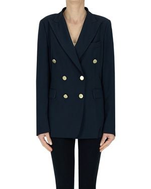 Kiltie Blazer doppiopetto in fresco lana - Blu