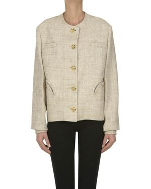 Blazé Milano Cythera Gliss Bouclé Bolero Jscket - Natural