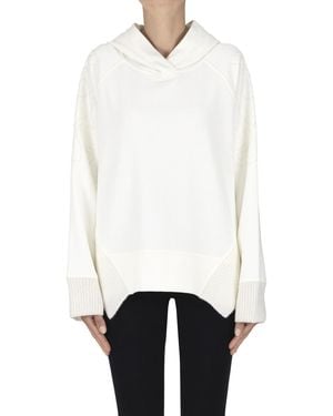 Dondup Ribbed Knit Inserts Sweatshirt - White