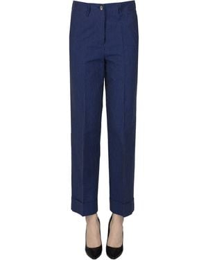 19.61 MILANO Striped Pants - Blue