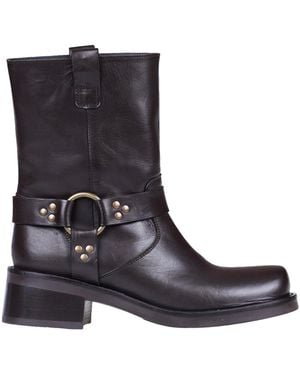 P.A.R.O.S.H. Stivali biker in pelle - Nero